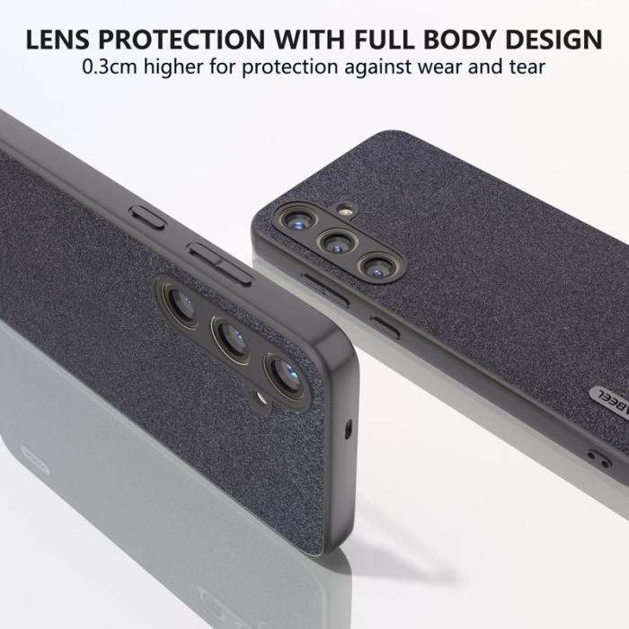 ABEEL - ABEEL Samsung Galaxy S24+ Skal PU Läder Glitter Yta - Svart