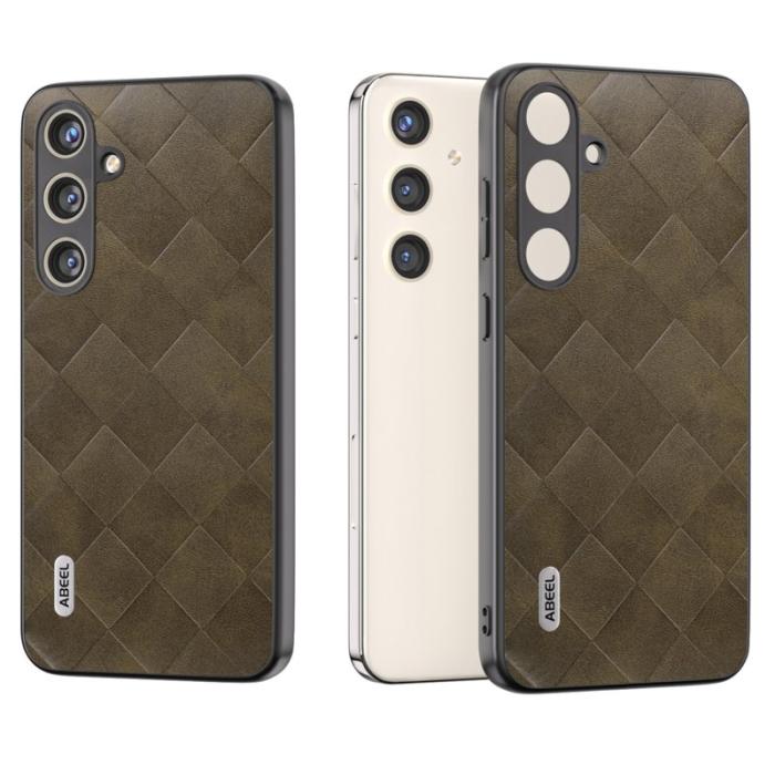 ABEEL - ABEEL Samsung Galaxy S24 Skal PU Läder Skydd - Grön