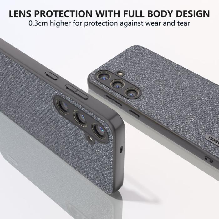 ABEEL - ABEEL Samsung Galaxy S24+ Skal Rhinestone Läder Grå