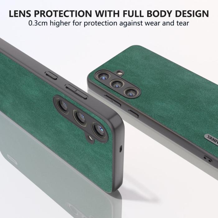 ABEEL - ABEEL Samsung Galaxy S24 Skal Scratch-proof PU Läder Grön