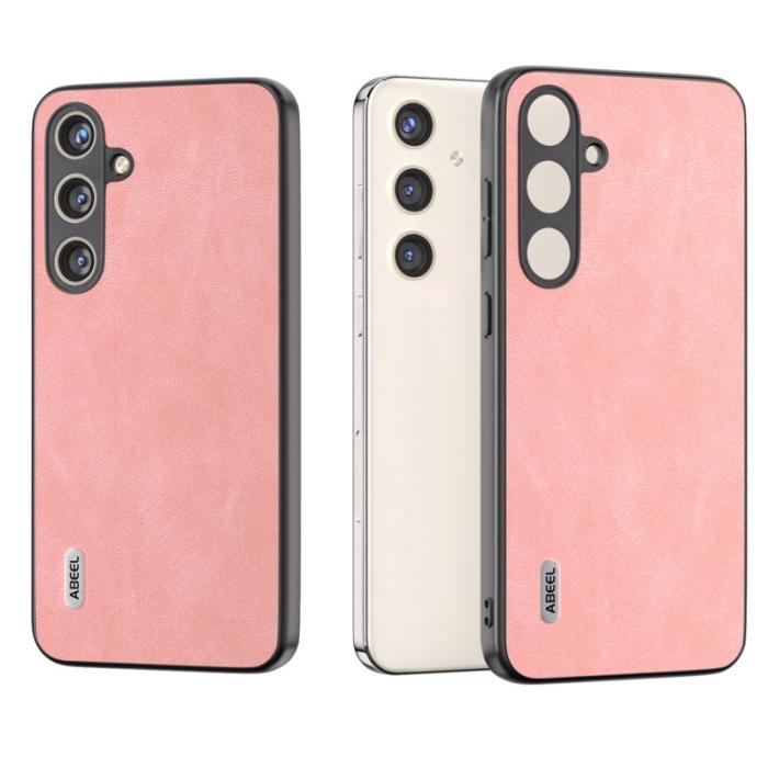ABEEL - ABEEL Samsung Galaxy S24 Skal Scratch-proof PU Läder - Rosa