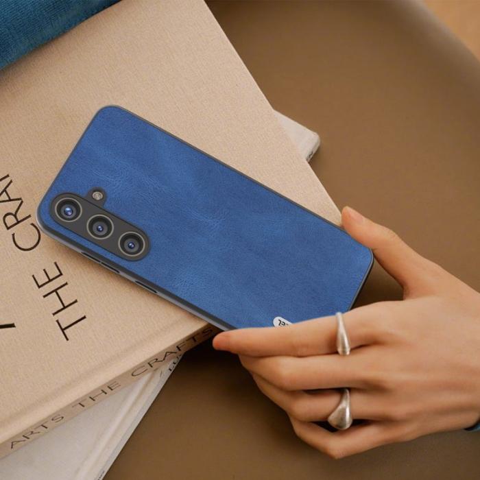 ABEEL - ABEEL Samsung Galaxy S24 Skal Shockproof PU Läder Blå