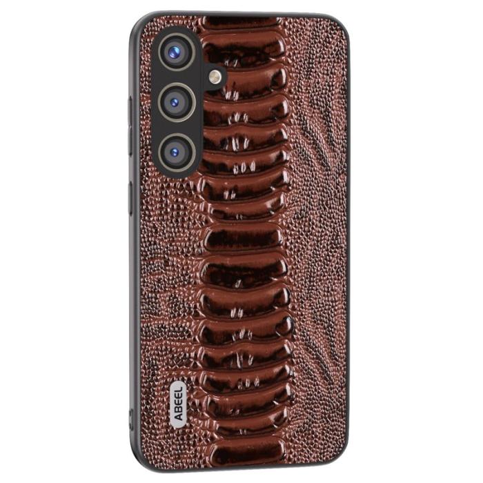 ABEEL - ABEEL Samsung Galaxy S24+ Skal Skyddande Bakcover Krokodil - Kaffe