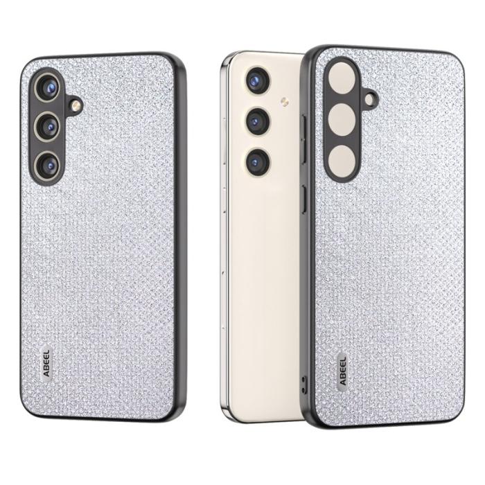 ABEEL - ABEEL Samsung Galaxy S24+ Skal Skyddande Läder Silver