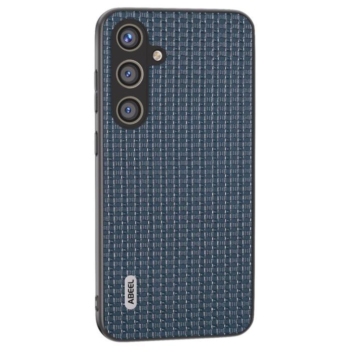 ABEEL - ABEEL Samsung Galaxy S24 Skal Skyddande Läderfodral Blå