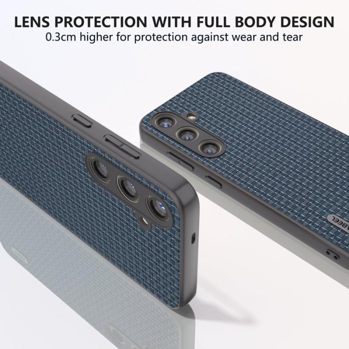 ABEEL - ABEEL Samsung Galaxy S24 Skal Skyddande Läderfodral Blå