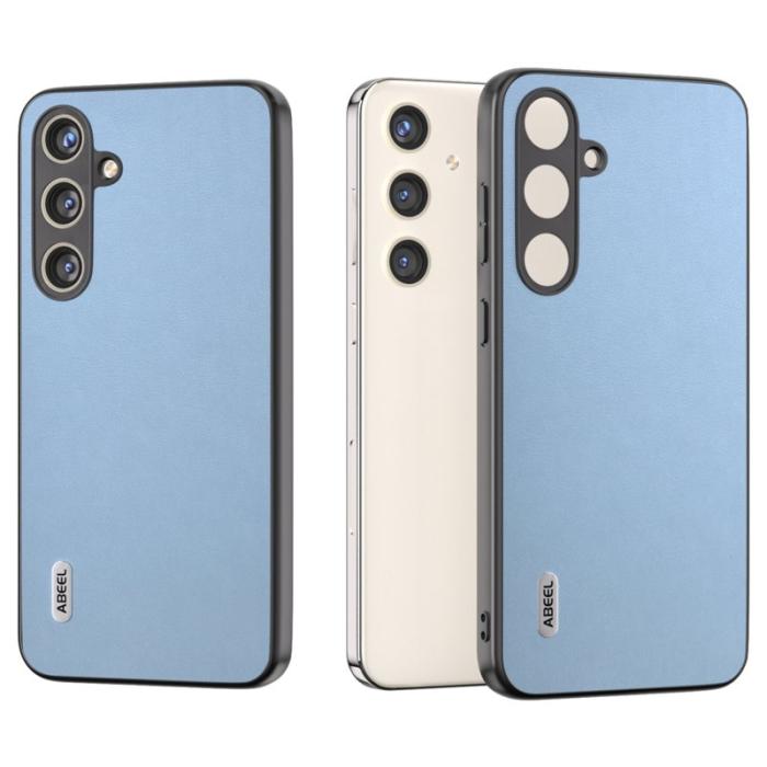 ABEEL - ABEEL Samsung Galaxy S24 Skal Texturerad Slim PU Läder Blå