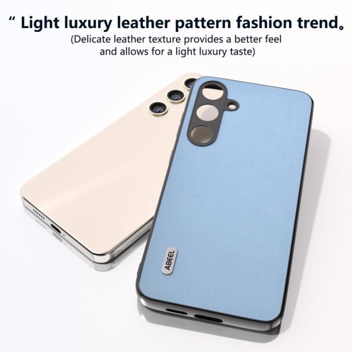 ABEEL - ABEEL Samsung Galaxy S24 Skal Texturerad Slim PU Läder Blå