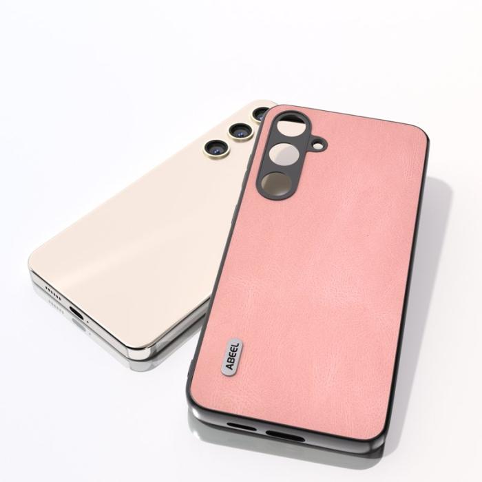 ABEEL - ABEEL Samsung Galaxy S24+ Skal Vintage PU Läder - Rosa