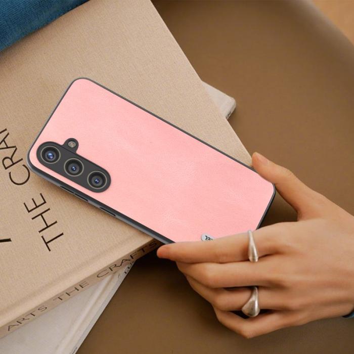 ABEEL - ABEEL Samsung Galaxy S24+ Skal Vintage PU Läder - Rosa