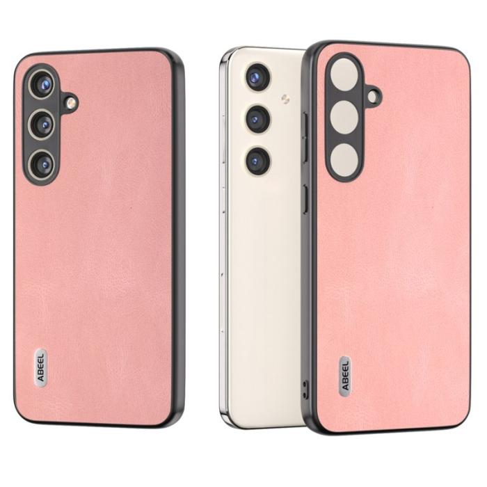 ABEEL - ABEEL Samsung Galaxy S24+ Skal Vintage PU Läder - Rosa