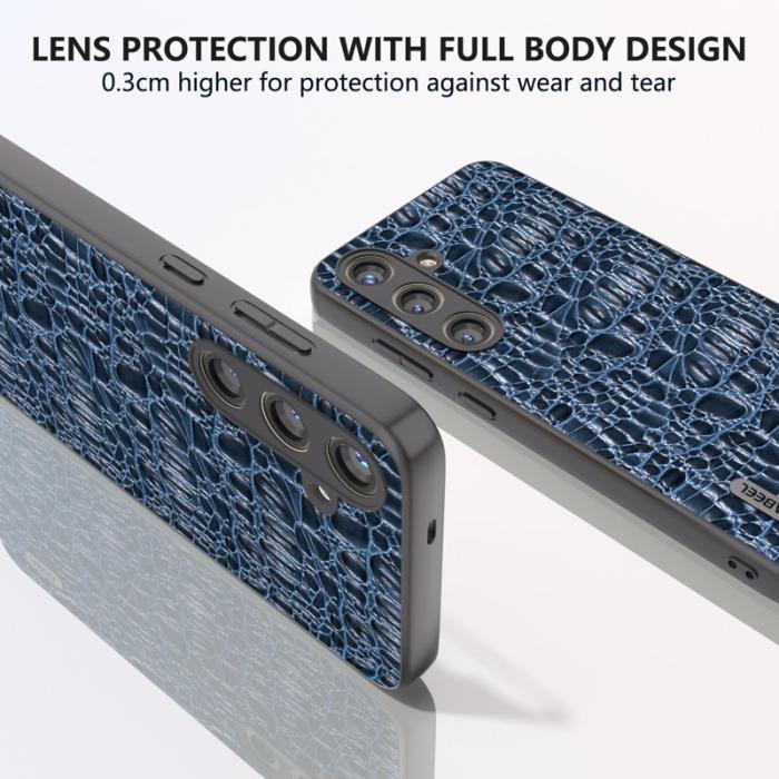 ABEEL - ABEEL Samsung Galaxy S24 Slim Cover Äkta Läder Blå