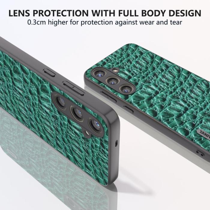ABEEL - ABEEL Samsung Galaxy S24 Slim Cover Äkta Läder Grön