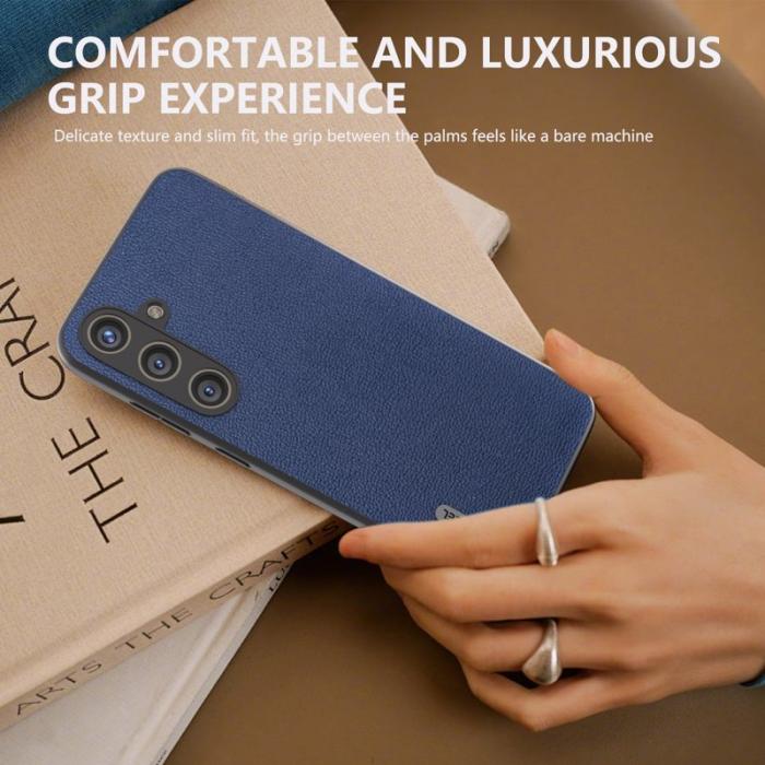 ABEEL - ABEEL Samsung Galaxy S24+ Slim Shockproof Case Läder - Blå