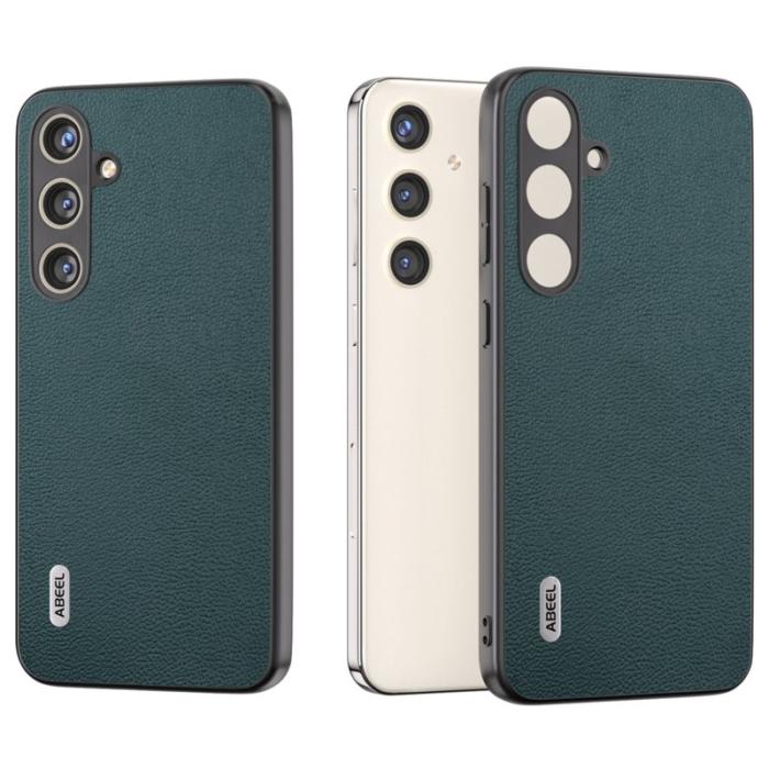 ABEEL - ABEEL Samsung Galaxy S24+ Slim Shockproof Case Läder - Midnight Green