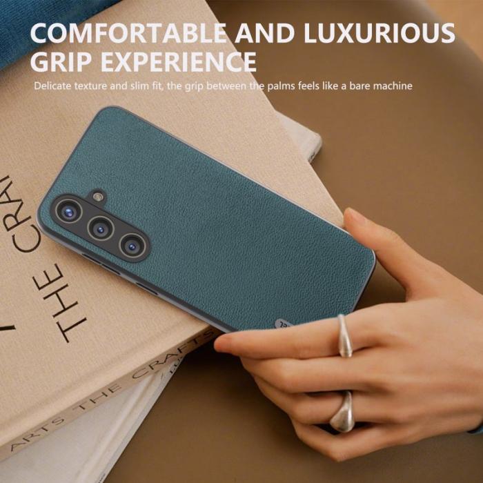 ABEEL - ABEEL Samsung Galaxy S24+ Slim Shockproof Case Läder - Midnight Green