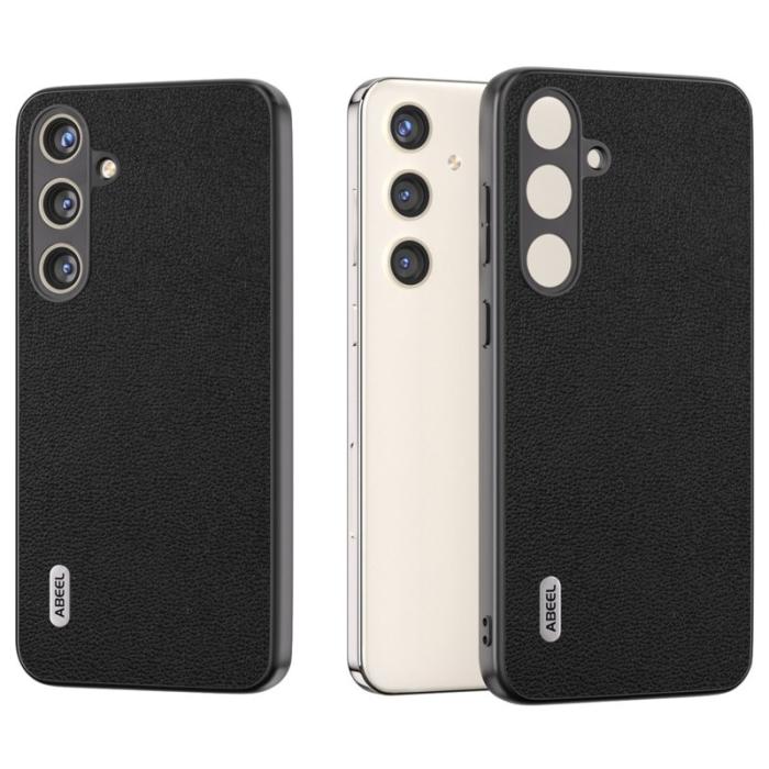 ABEEL - ABEEL Samsung Galaxy S24+ Slim Shockproof Case Läder Svart