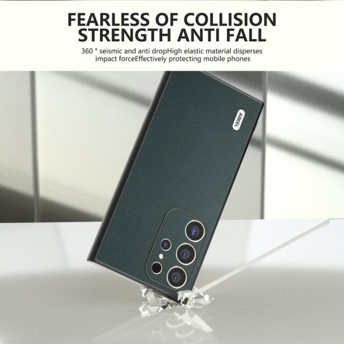 ABEEL - ABEEL Samsung Galaxy S24 Ultra Fodral Bump Proof Läder Grön