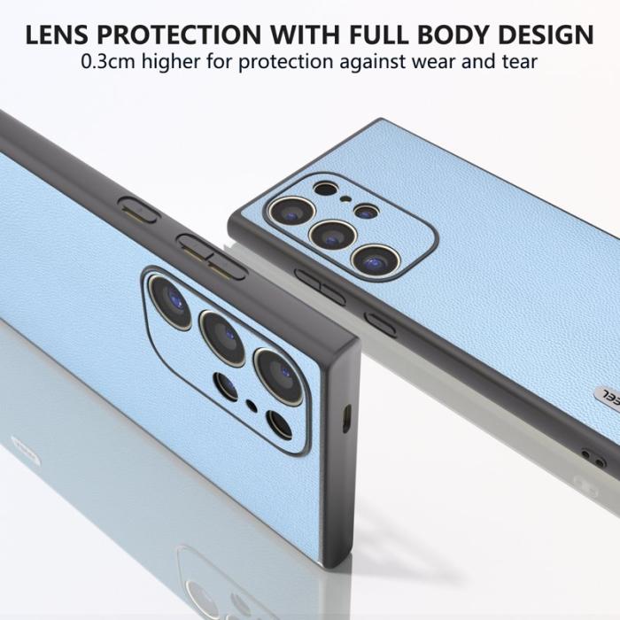 ABEEL - ABEEL Samsung Galaxy S24 Ultra Fodral Bump Proof Läder - Sky Blue