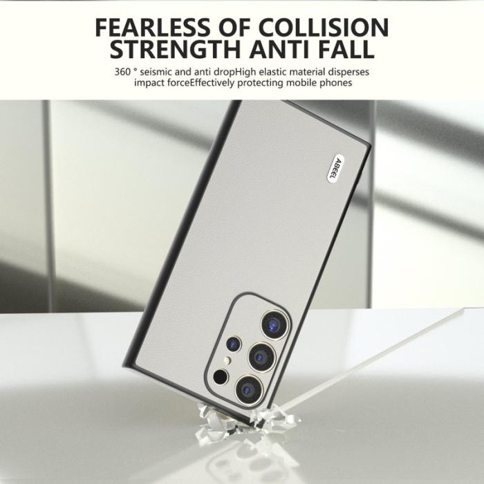 ABEEL - ABEEL Samsung Galaxy S24 Ultra Fodral Bump Proof Läder Vit