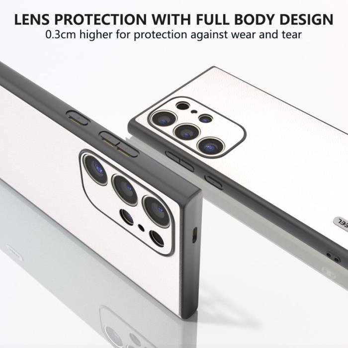 ABEEL - ABEEL Samsung Galaxy S24 Ultra Fodral Bump Proof Läder Vit