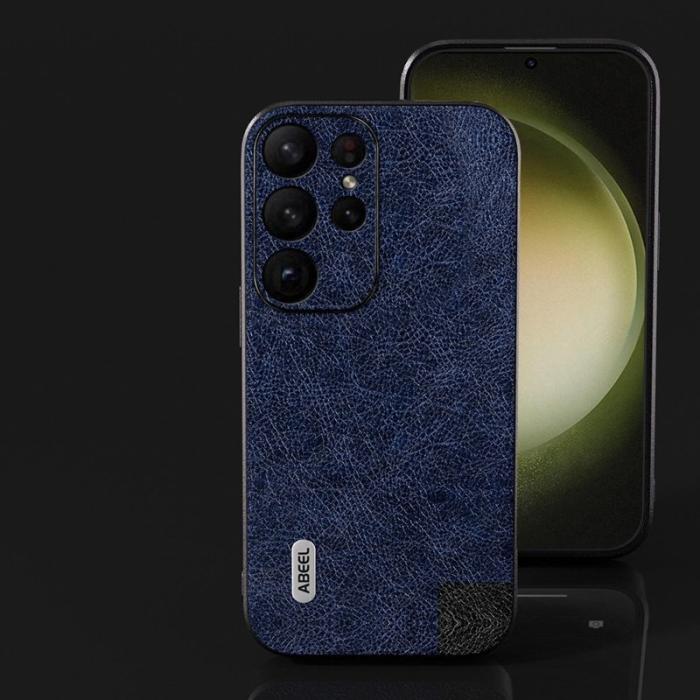 ABEEL - ABEEL Samsung Galaxy S24 Ultra Retro Läderfodral - Blå