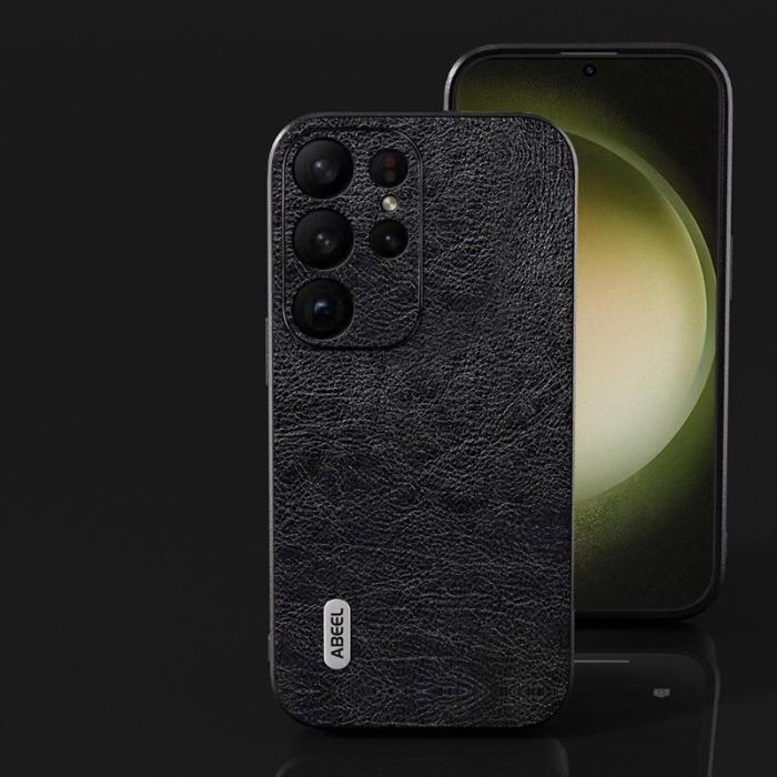 ABEEL - ABEEL Samsung Galaxy S24 Ultra Retro Läderfodral - Svart