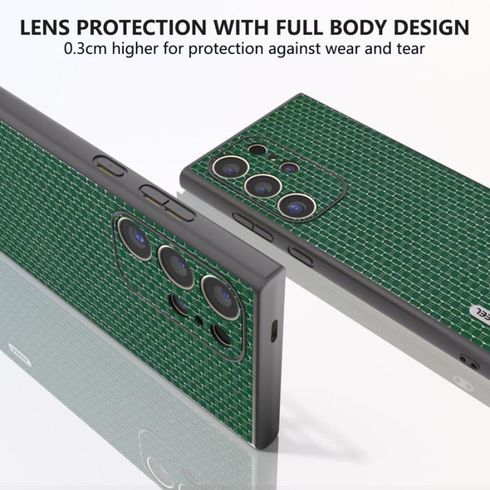 ABEEL - ABEEL Samsung Galaxy S24 Ultra Skal Äkta Läder + PC + TPU Grön
