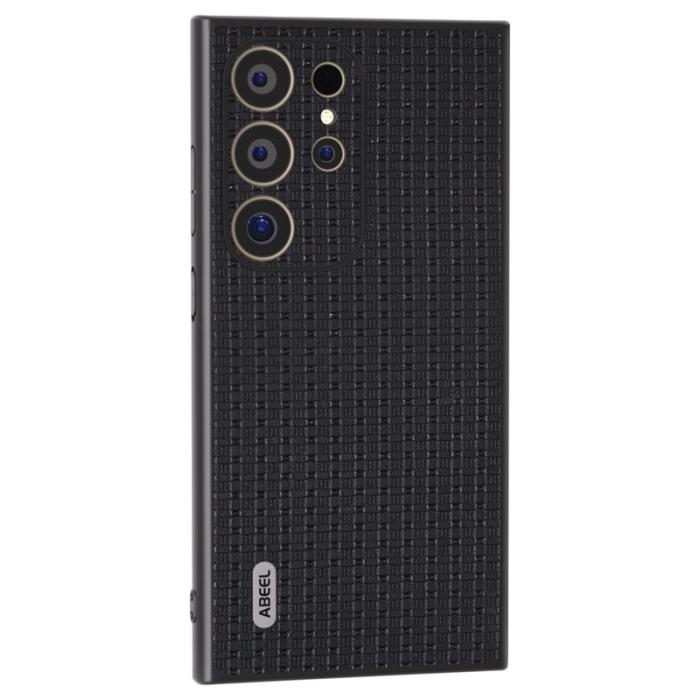 ABEEL - ABEEL Samsung Galaxy S24 Ultra Skal Äkta Läder + PC + TPU - Svart