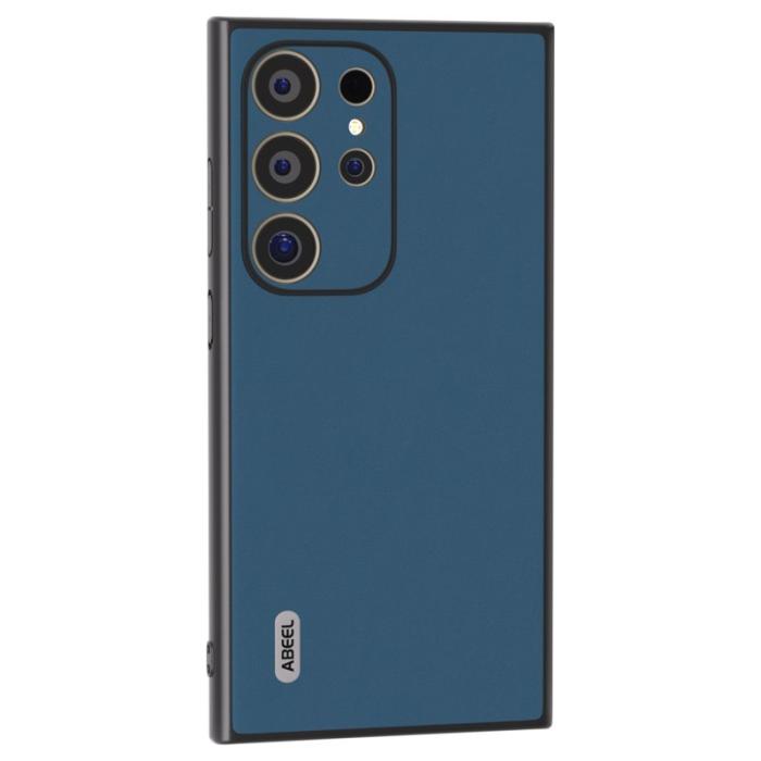 ABEEL - ABEEL Samsung Galaxy S24 Ultra Skal Äkta Läder Silky Blå