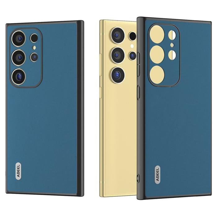 ABEEL - ABEEL Samsung Galaxy S24 Ultra Skal Äkta Läder Silky Blå