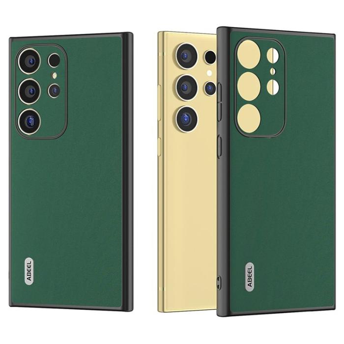 ABEEL - ABEEL Samsung Galaxy S24 Ultra Skal Äkta Läder Silky Grön