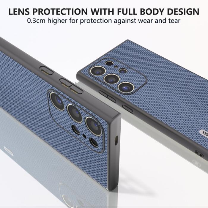 ABEEL - ABEEL Samsung Galaxy S24 Ultra Skal Carbon Fiber Baby Blue