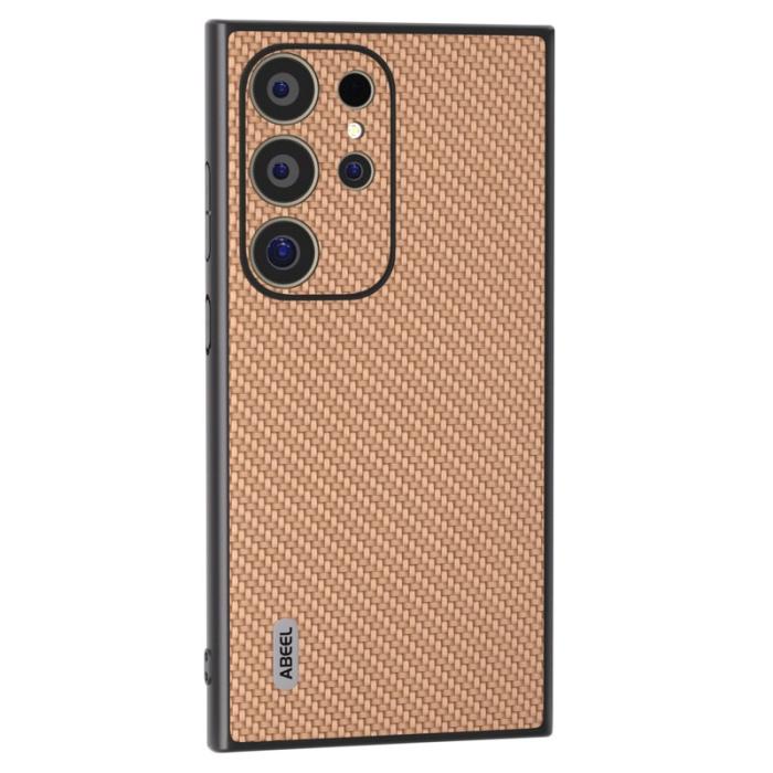 ABEEL - ABEEL Samsung Galaxy S24 Ultra Skal Carbon Fiber Ljusgul