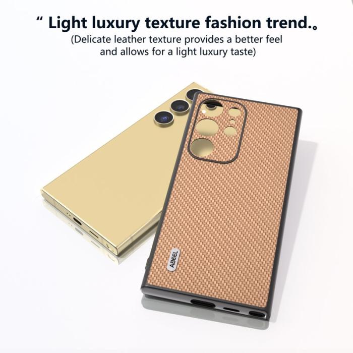 ABEEL - ABEEL Samsung Galaxy S24 Ultra Skal Carbon Fiber Ljusgul
