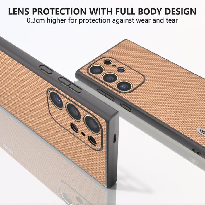 ABEEL - ABEEL Samsung Galaxy S24 Ultra Skal Carbon Fiber Ljusgul