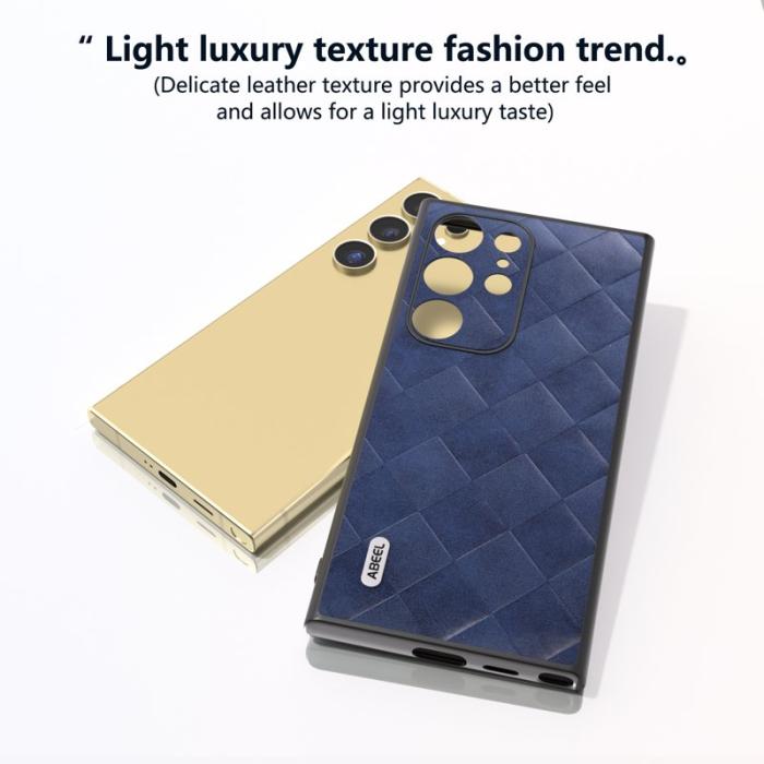 ABEEL - ABEEL Samsung Galaxy S24 Ultra Skal Grid Textur Blå