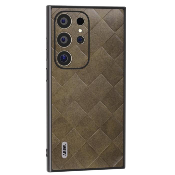 ABEEL - ABEEL Samsung Galaxy S24 Ultra Skal Grid Textur Grön