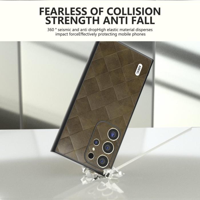 ABEEL - ABEEL Samsung Galaxy S24 Ultra Skal Grid Textur Grön