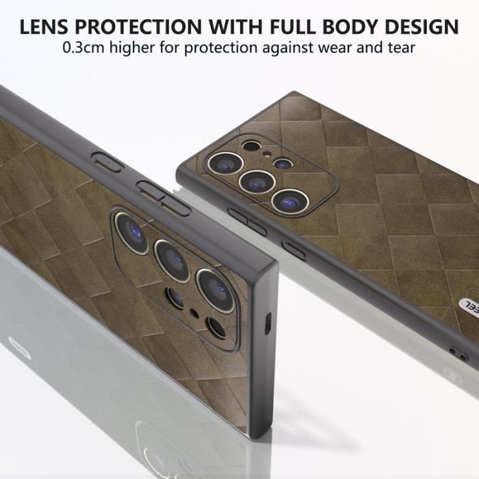 ABEEL - ABEEL Samsung Galaxy S24 Ultra Skal Grid Textur Grön