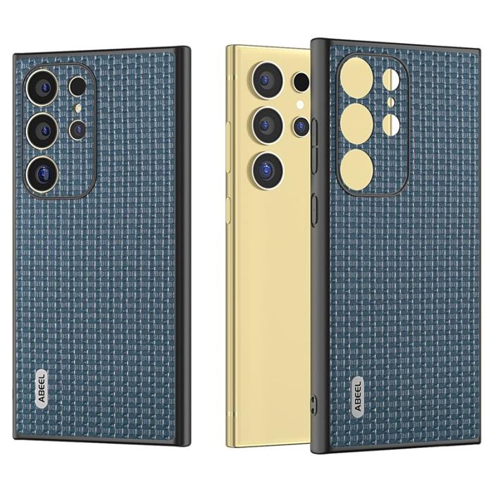 ABEEL - ABEEL Samsung Galaxy S24 Ultra Skal i Äkta Läder Blå