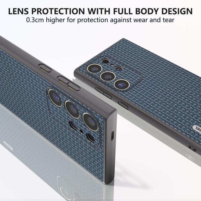 ABEEL - ABEEL Samsung Galaxy S24 Ultra Skal i Äkta Läder Blå