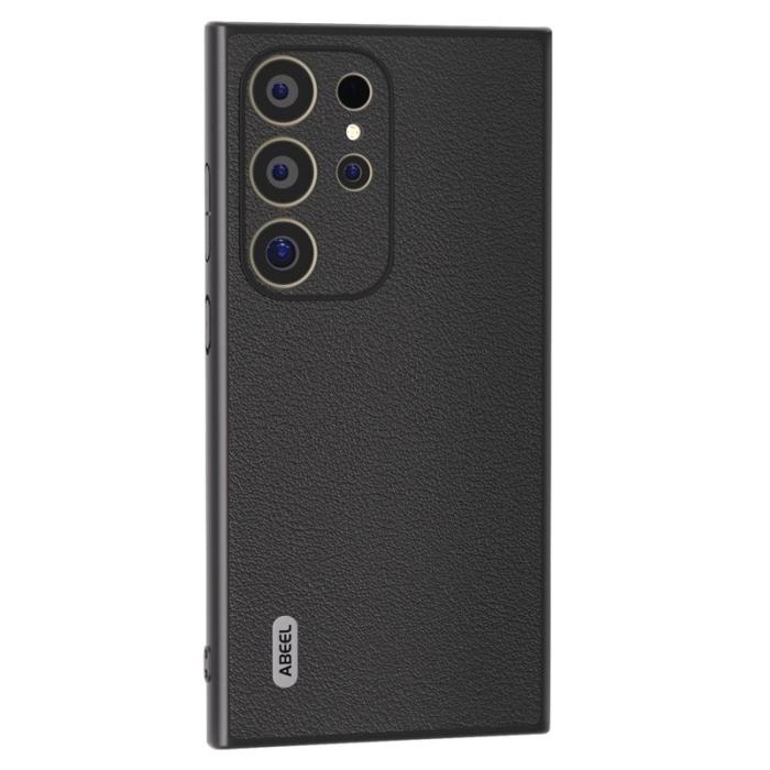 ABEEL - ABEEL Samsung Galaxy S24 Ultra Skal i Äkta Läder - Svart