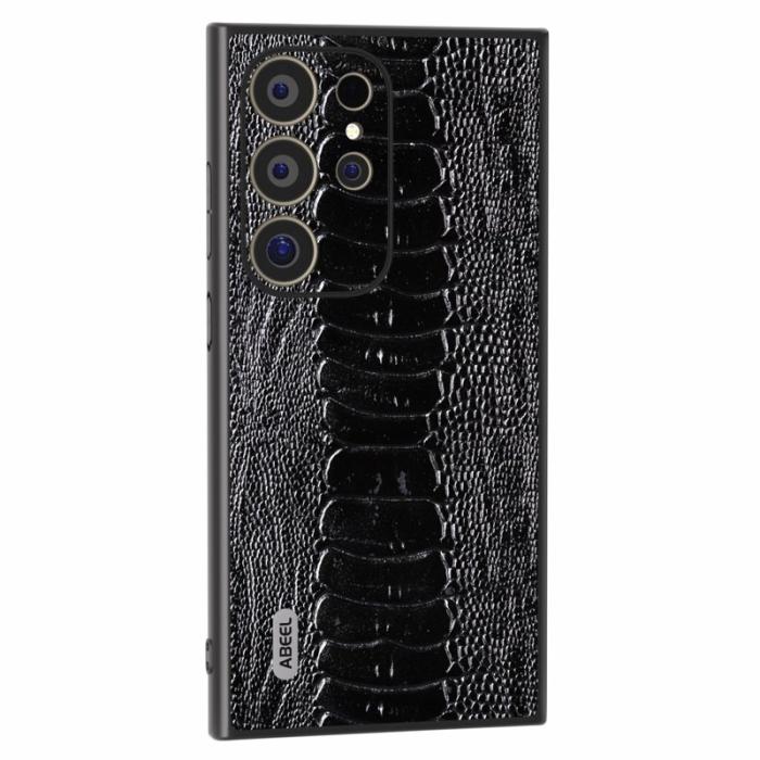 ABEEL - ABEEL Samsung Galaxy S24 Ultra Skal Krokodil Läder Svart