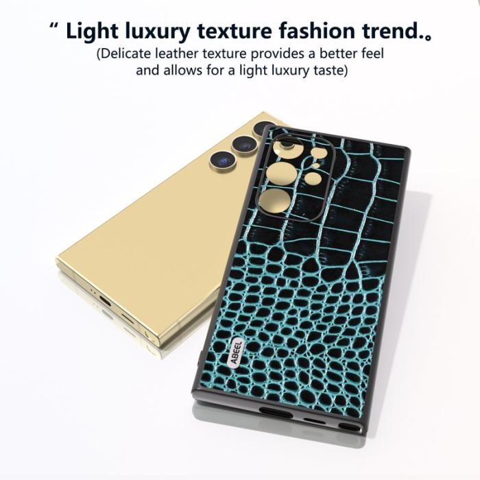 ABEEL - ABEEL Samsung Galaxy S24 Ultra Skal Krokodilskinn Blå