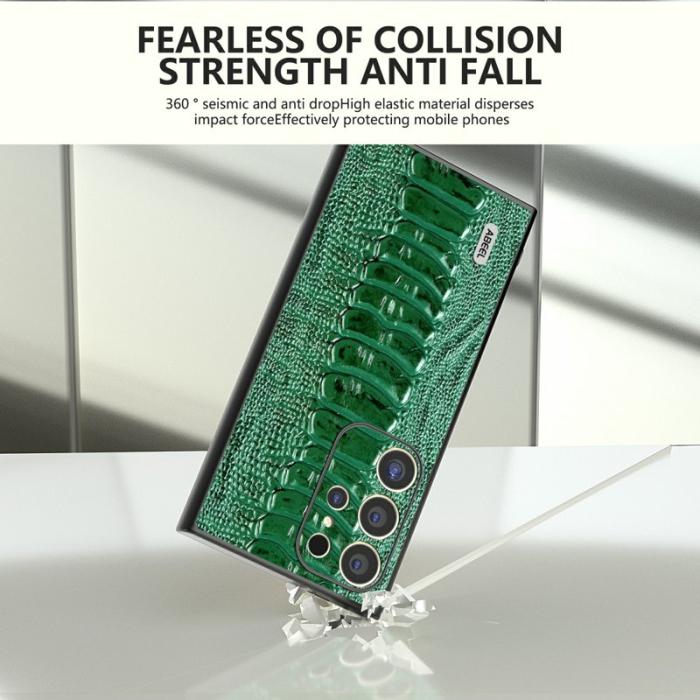 ABEEL - ABEEL Samsung Galaxy S24 Ultra Skal Krokodilskinn Grön