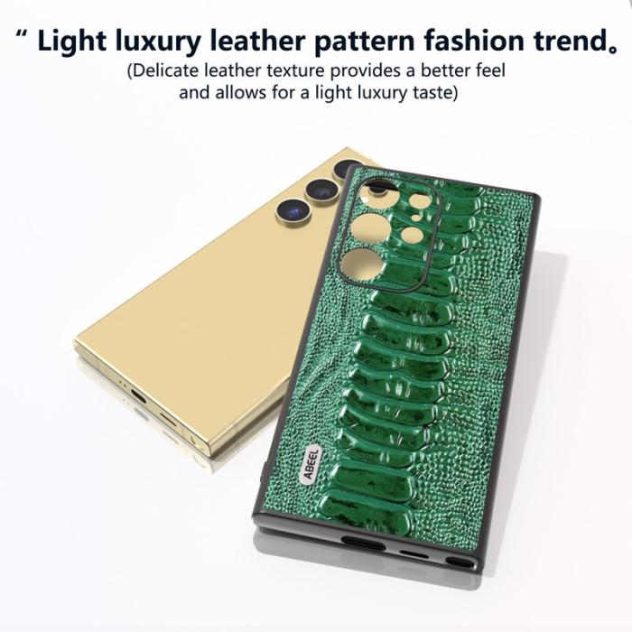 ABEEL - ABEEL Samsung Galaxy S24 Ultra Skal Krokodilskinn Grön