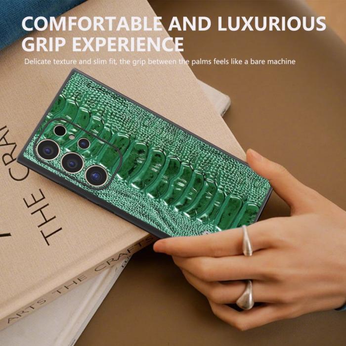 ABEEL - ABEEL Samsung Galaxy S24 Ultra Skal Krokodilskinn Grön