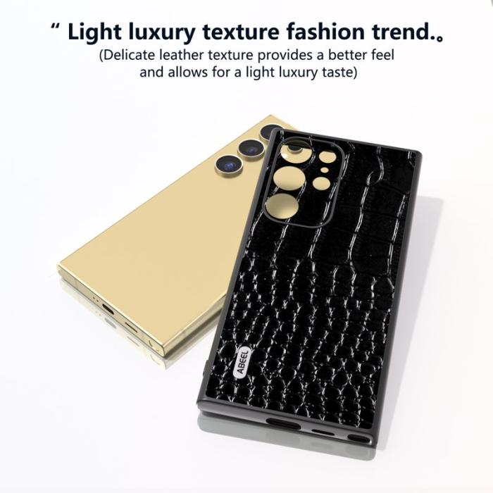 ABEEL - ABEEL Samsung Galaxy S24 Ultra Skal Krokodilskinn Svart