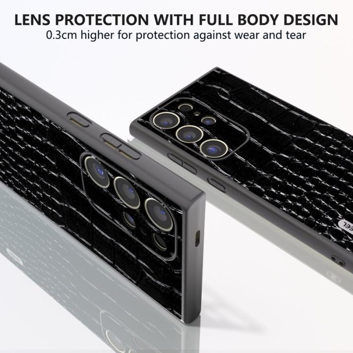 ABEEL - ABEEL Samsung Galaxy S24 Ultra Skal Krokodilskinn Svart